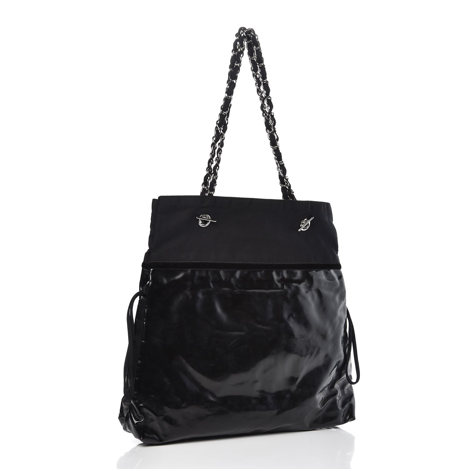 Chanel Vinyl Spirit Drawstring Tote Black 3 of 11