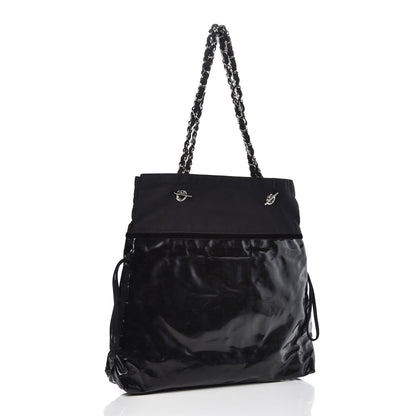 Chanel Vinyl Spirit Drawstring Tote Black 3 of 11