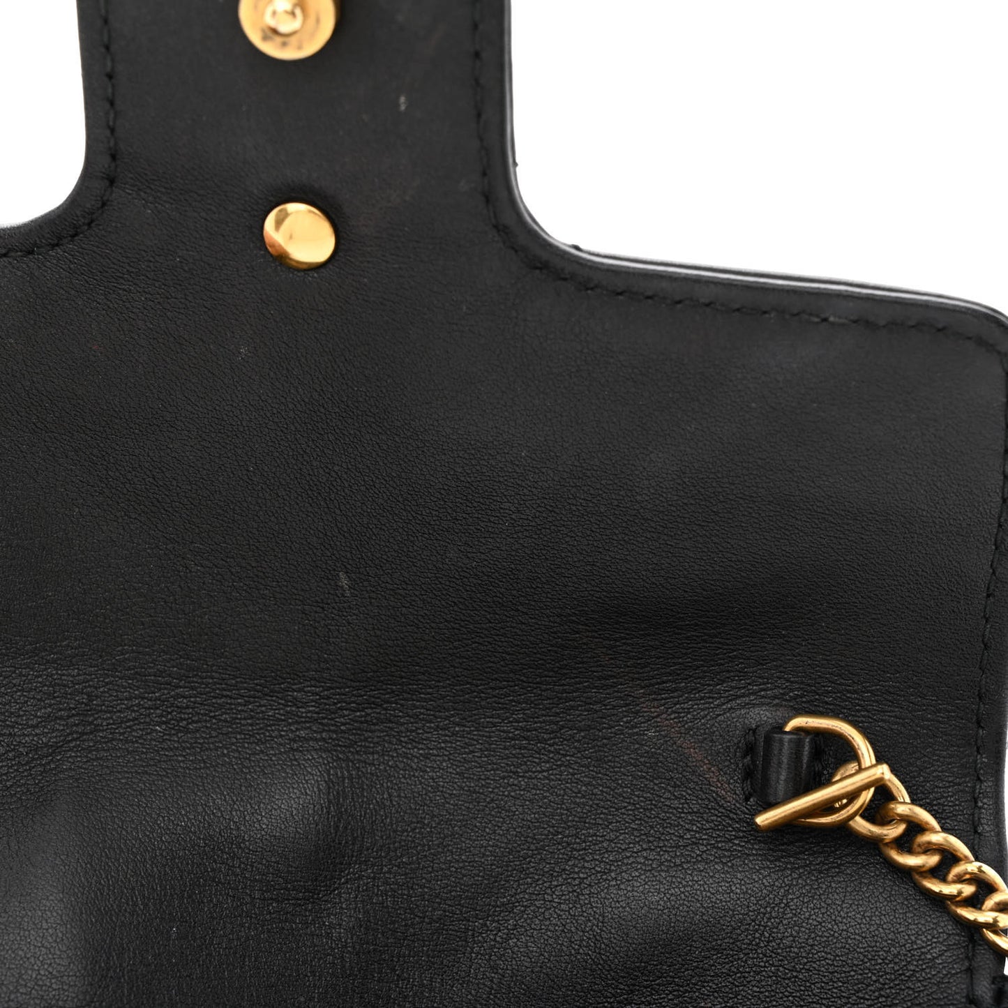 Calfskin Matelasse Super Mini GG Marmont Shoulder Bag Black