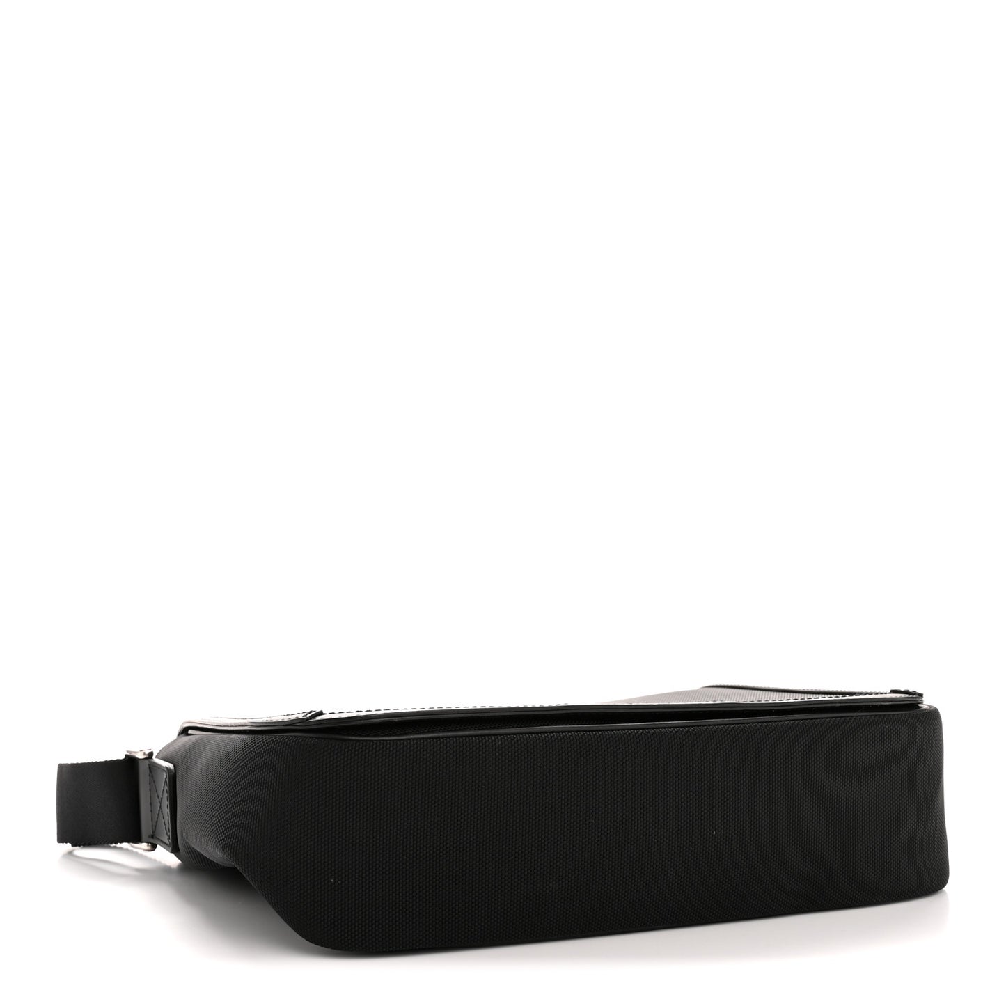 Techno Canvas Web Flap Messenger Bag Black