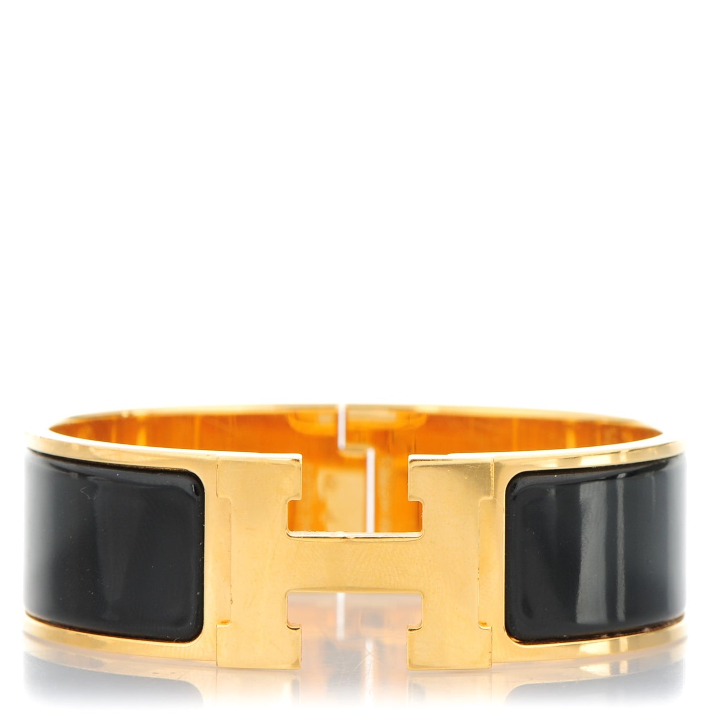 Enamel Wide Clic Clac H Bracelet GM Black