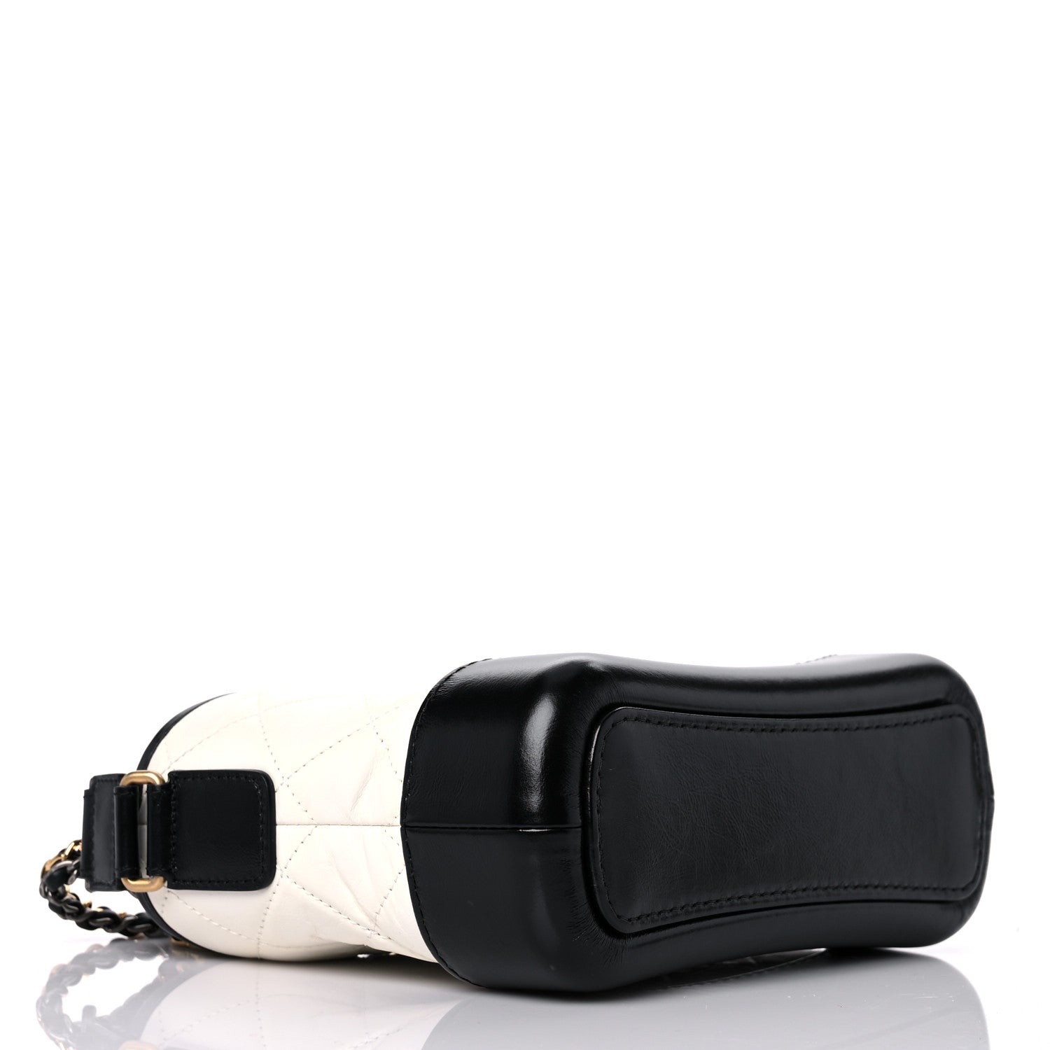 Chanel Aged Calfskin Quilted Small Gabrielle Hobo Black White 4 of 10