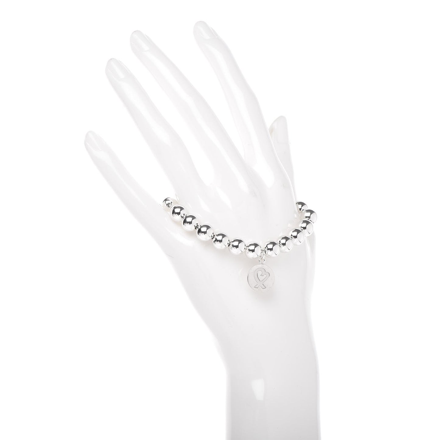 Sterling Silver 8mm Paloma Picasso Bead Loving Heart Tag Bracelet