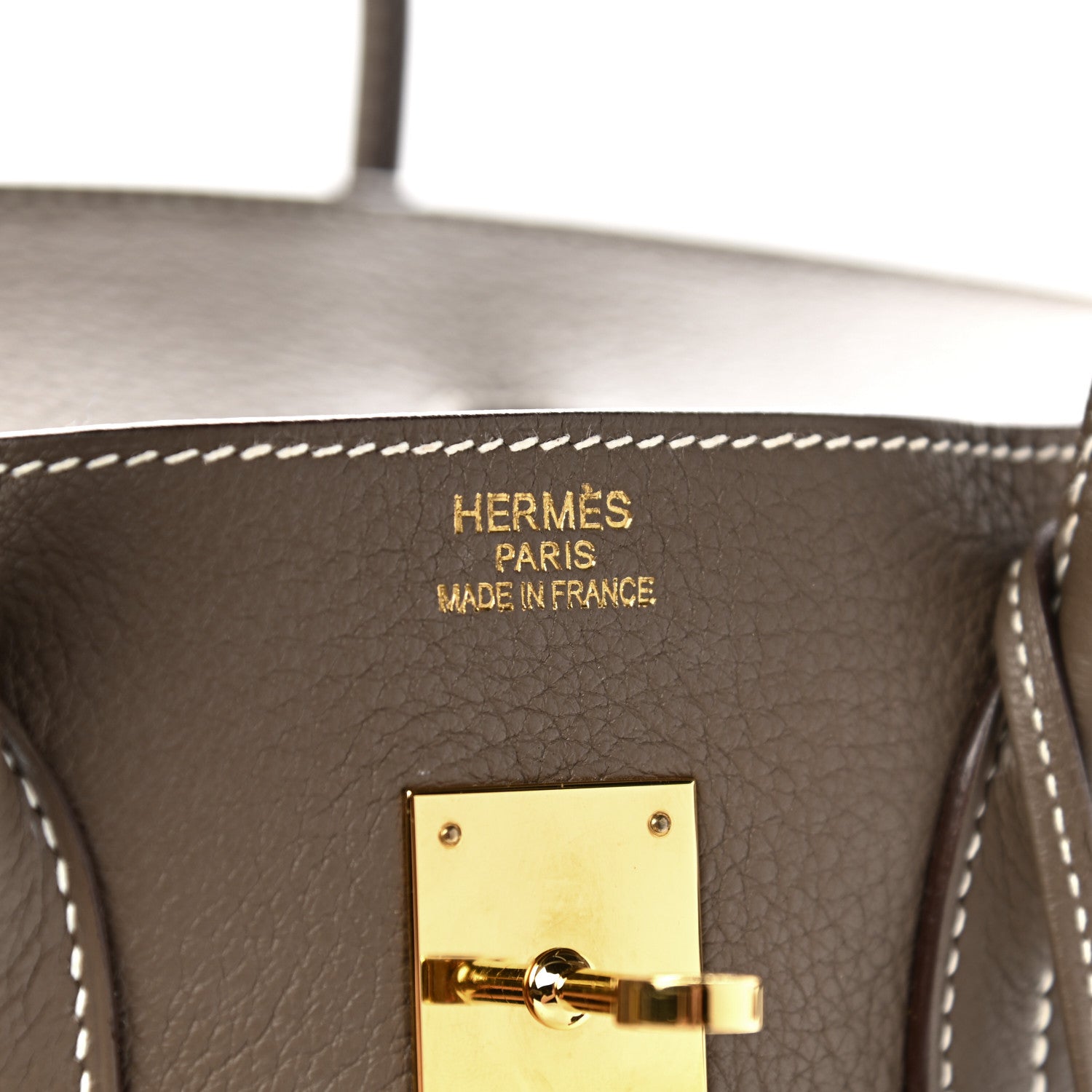 Hermes Taurillon Clemence Birkin 35 Etoupe 6 of 9