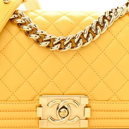 Chanel Calfskin Quilted Small Boy Flap Yellow 7 of 12
