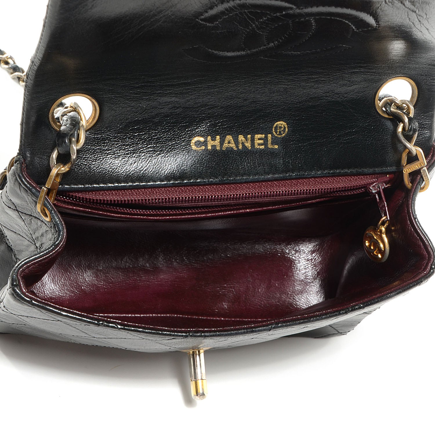 Chanel Lambskin Quilted Mini Square Flap Black 5 of 9