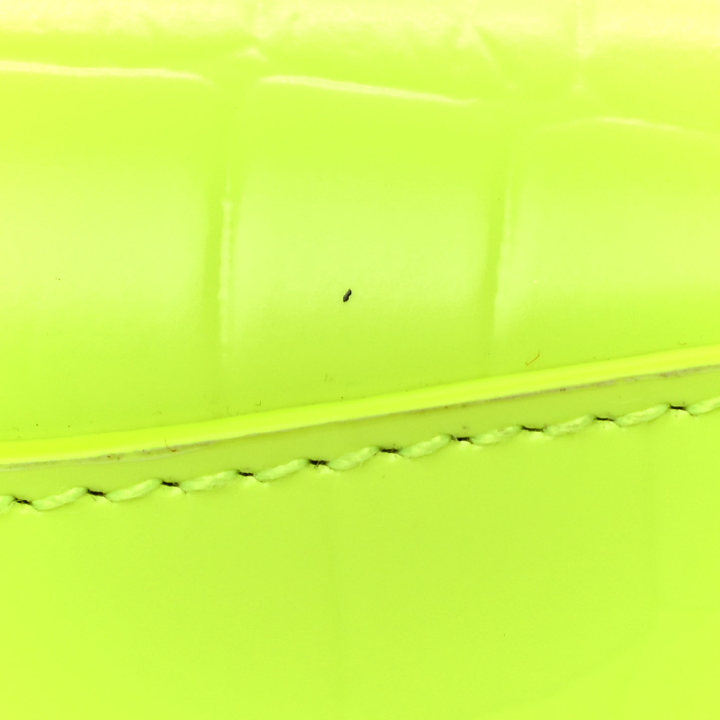 Semi Shiny Calfskin Crocodile Embossed Neo Classic Silver Hardware Mini City Fluo Yellow