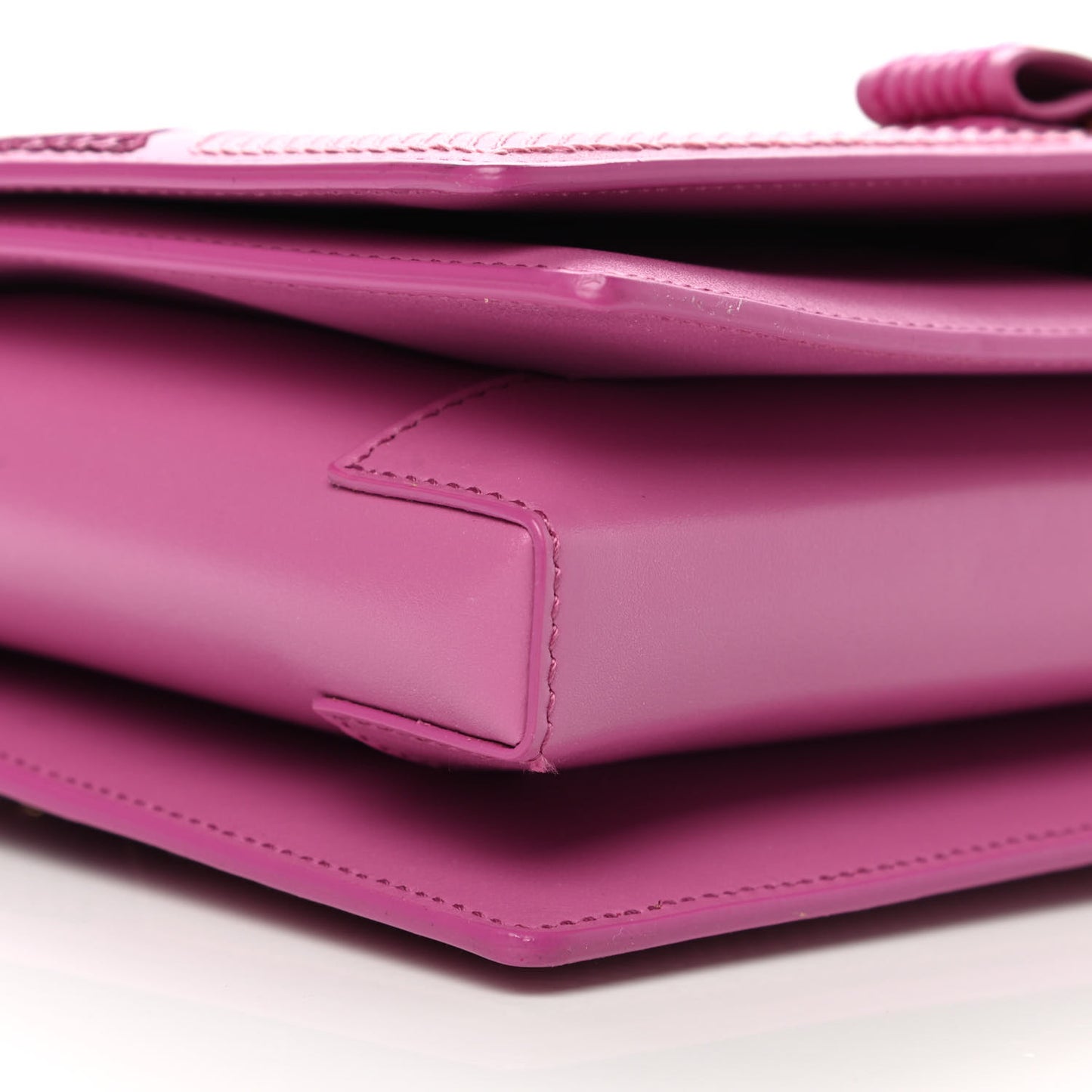 Stitched Calfskin Medium Ginny Shoulder Bag Pink