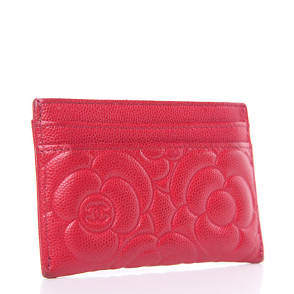 Chanel Caviar Camellia Embossed Card Holder Fuchsia 3 of 12