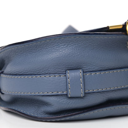 Chloe Calfskin Mini Marcie Round Crossbody Bag Street Blue 8 of 13