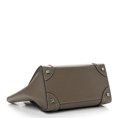 Celine Drummed Calfskin Mini Luggage Bag Souris 2 of 11