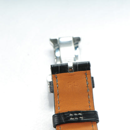 Hermes Stainless Steel Alligator 43mm Arceau Grande Lune Automatic Watch Graphite 9 of 11