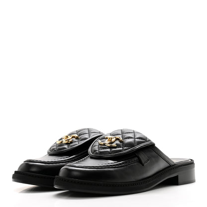 Chanel Lambskin Quilted CC Turnlock Mules 39 Black 3 of 9