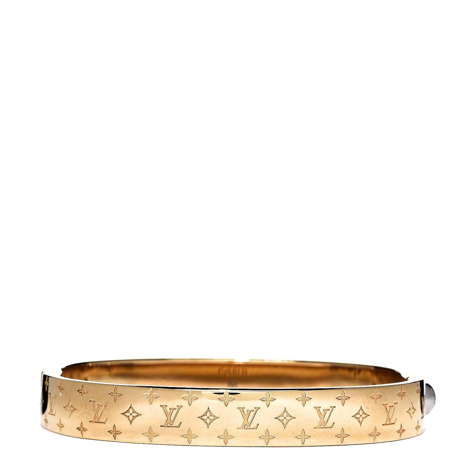 Louis Vuitton Brass Monogram Nanogram Cuff M Gold 3 of 7