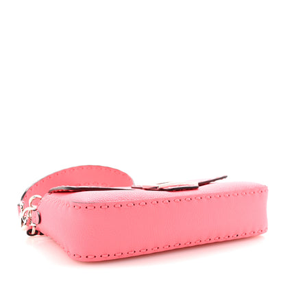 Fendi Cuoio Roma Sellerissima Nappa Sintetica Tape Stitch Baguette Pink Dalia 4 of 10