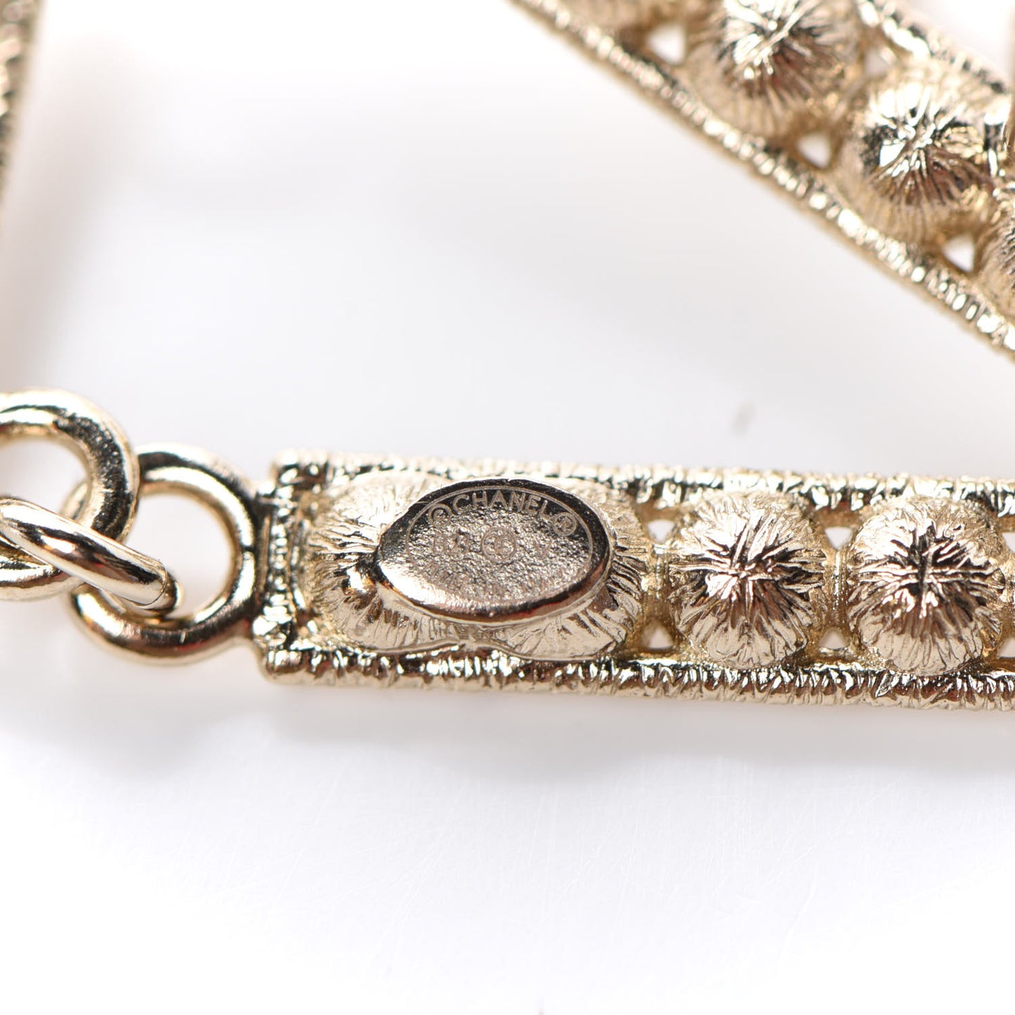 Crystal Cha-Nel Logo Drop Earrings Gold