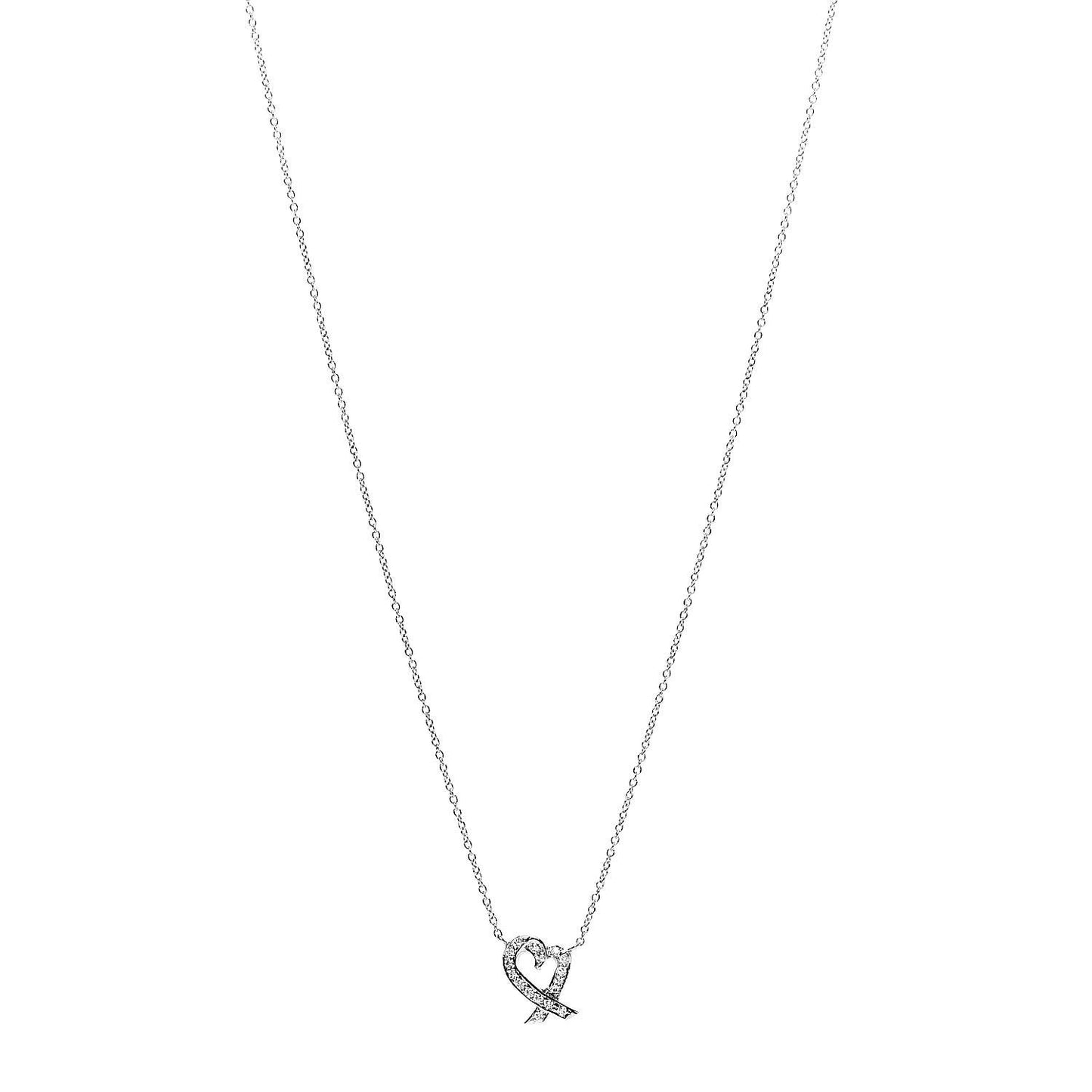 Platinum Diamond Paloma Picasso Loving Heart Pendant Necklace