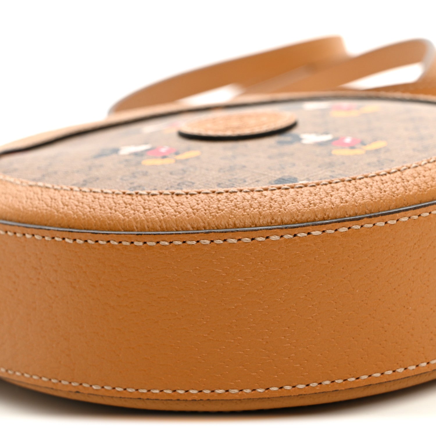Gucci X DISNEY Mini Vintage GG Supreme Monogram Mickey Mouse Round Shoulder Bag Beige Vintage Sun Oil 9 of 11