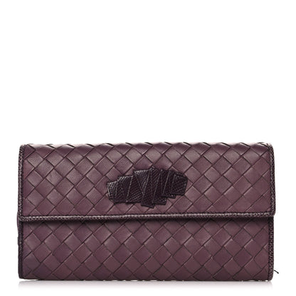 Bottega Veneta Nappa Ayers Intrecciato Continental Flap Wallet Aubergine 1 of 11