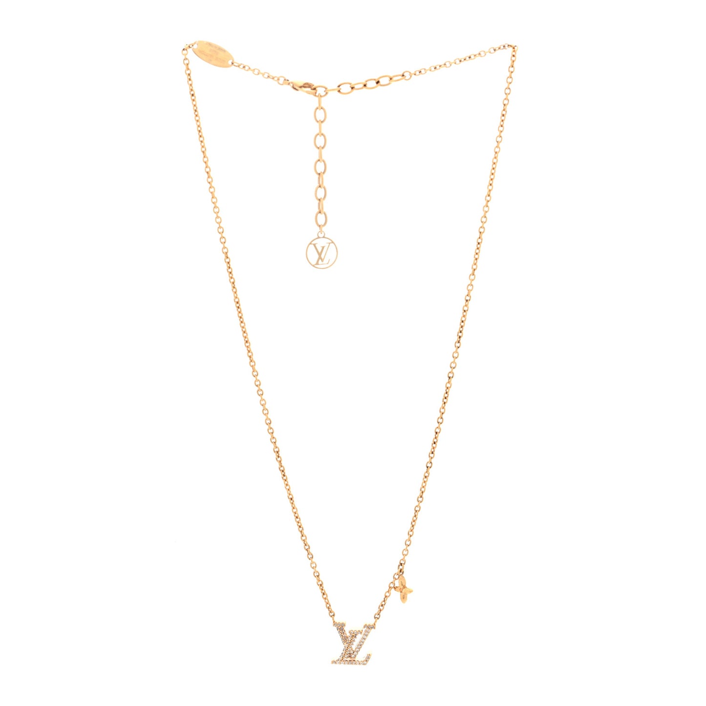 Metal Crystal LV Iconic Necklace Gold