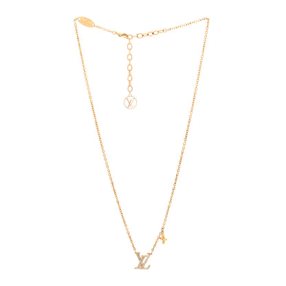 Louis Vuitton Metal Crystal LV Iconic Necklace Gold 3 of 4