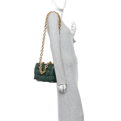 Bottega Veneta Lambskin Maxi Intreccio Padded Chain Cassette Crossbody Bag Raintree 2 of 10
