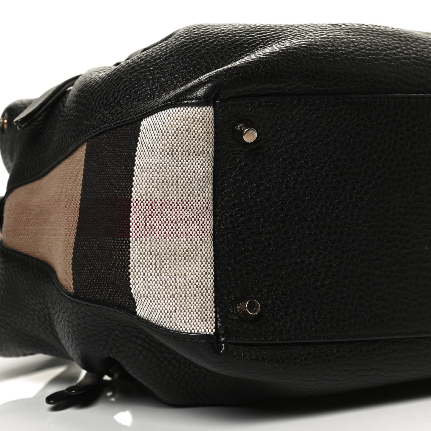 Grainy Calfskin House Check Small Maidstone Black