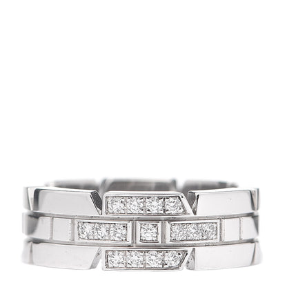 Cartier 18K White Gold Diamond 6mm Tank Francaise Band Ring 48 4.5 1 of 4