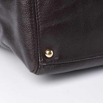 Chanel Calfskin Cerf Executive Shopper Tote Dark Brown 10 of 13
