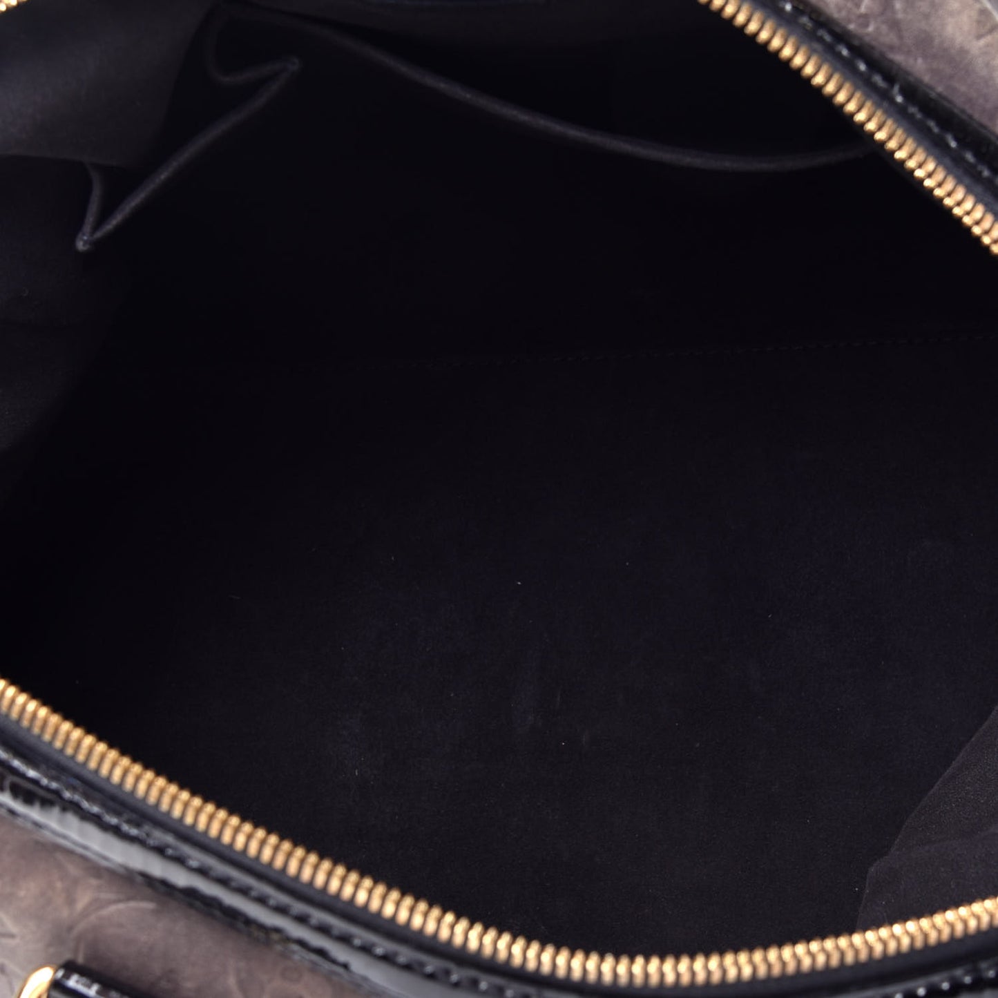 Cuir Patent Embossed Monogram Stephen Bag Alizee Grey