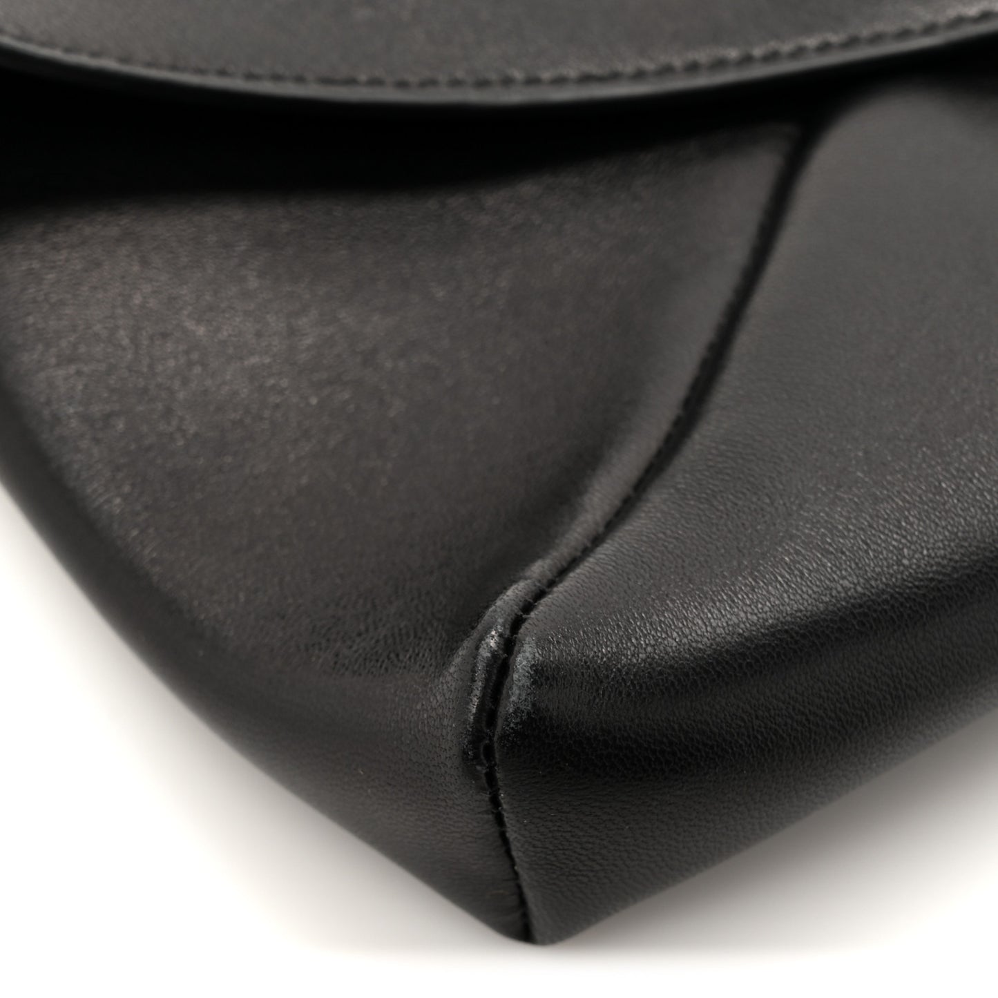 Lambskin Small Cassandre Envelope Pouch Black