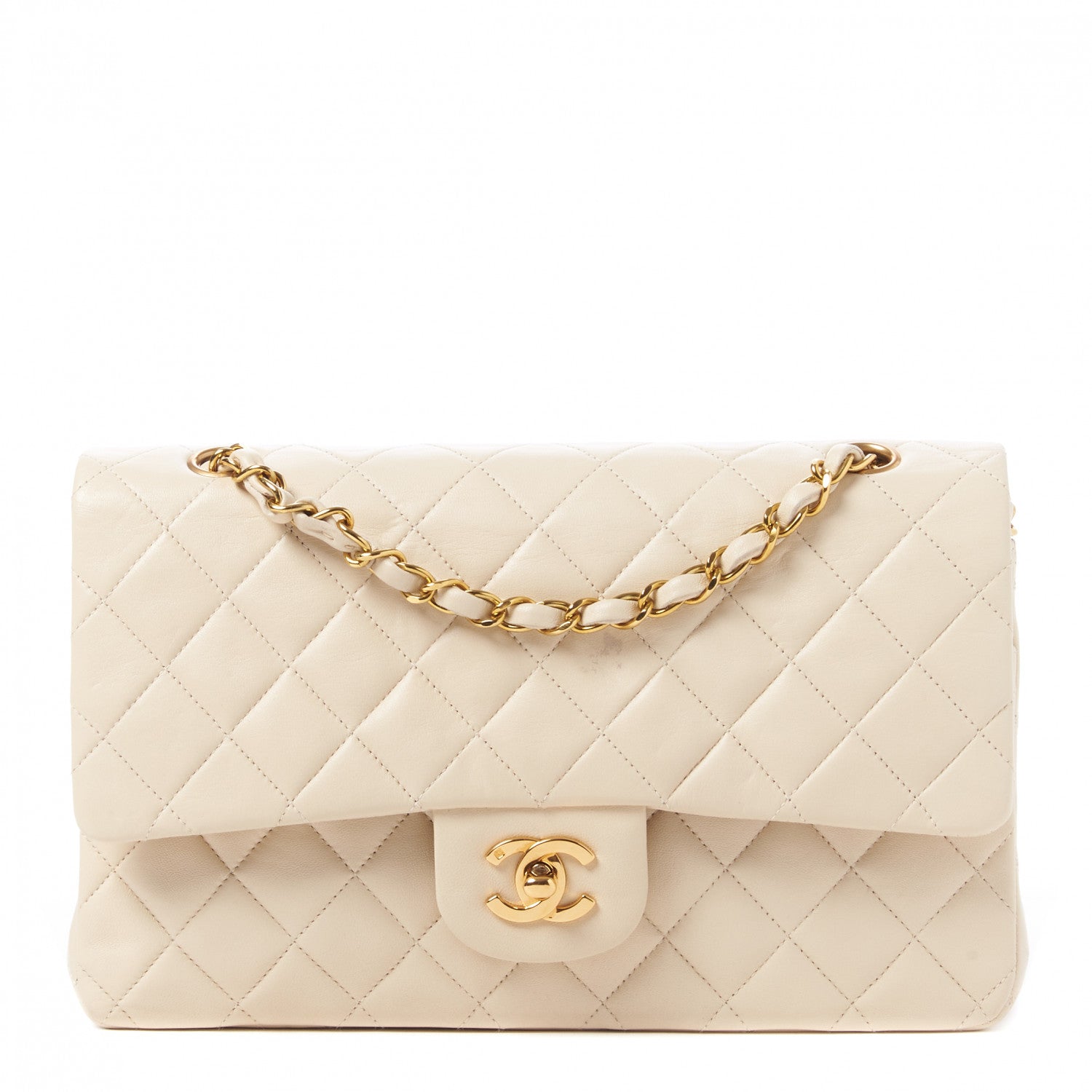 Chanel Lambskin Quilted Medium Double Flap Light Beige 1 of 11