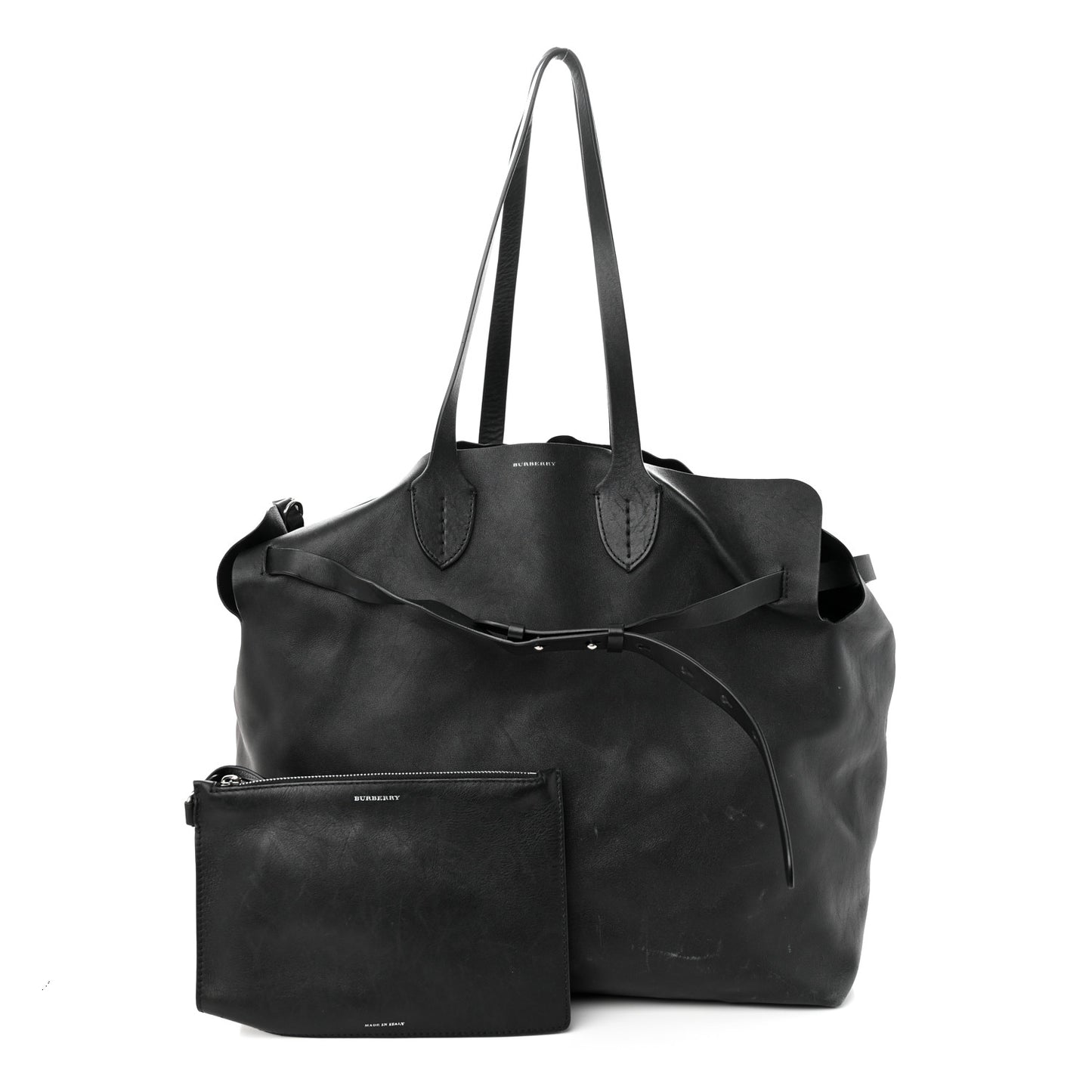 Calfskin Large Belt Tote Black