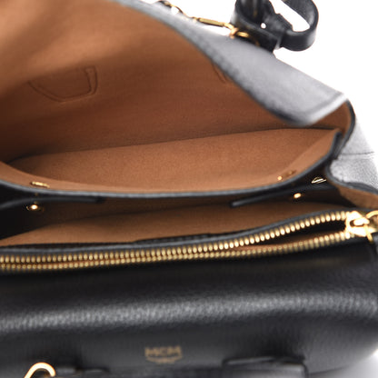 MCM Grained Calfskin Mini Milla Tote Phantom Grey 7 of 11
