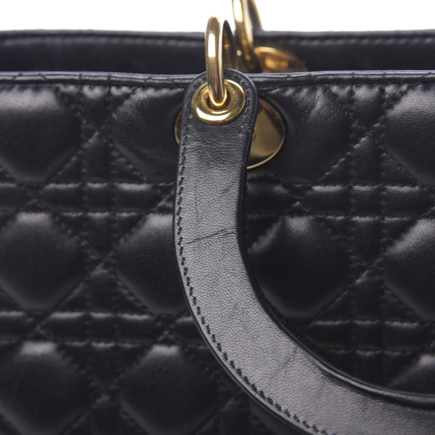 Lambskin Cannage Large Lady Dior Black