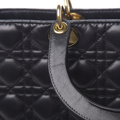 Christian Dior Lambskin Cannage Large Lady Dior Black 8 of 16