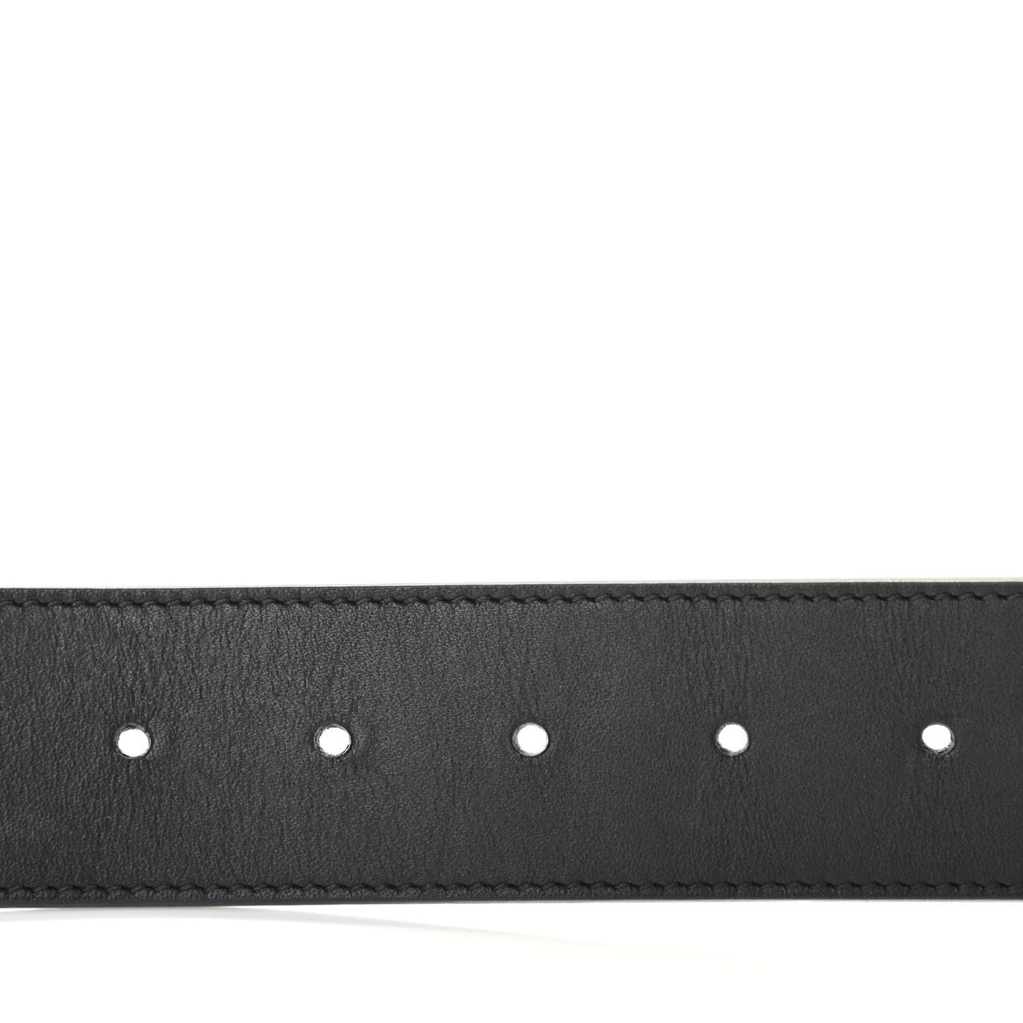 Moon Calfskin Pearl Double G 40mm Belt 80 32 Black Cream