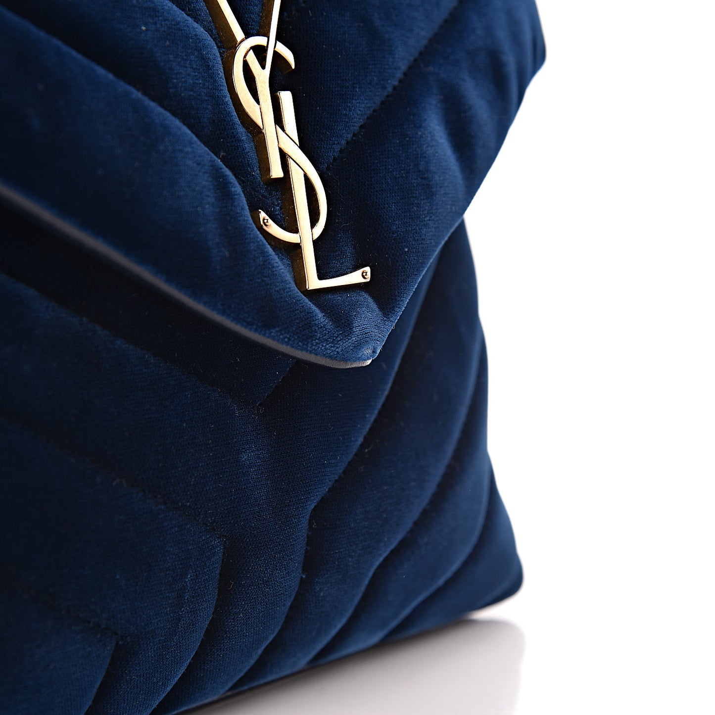 Velvet Y Quilted Monogram Small Loulou Chain Satchel Medium Blue