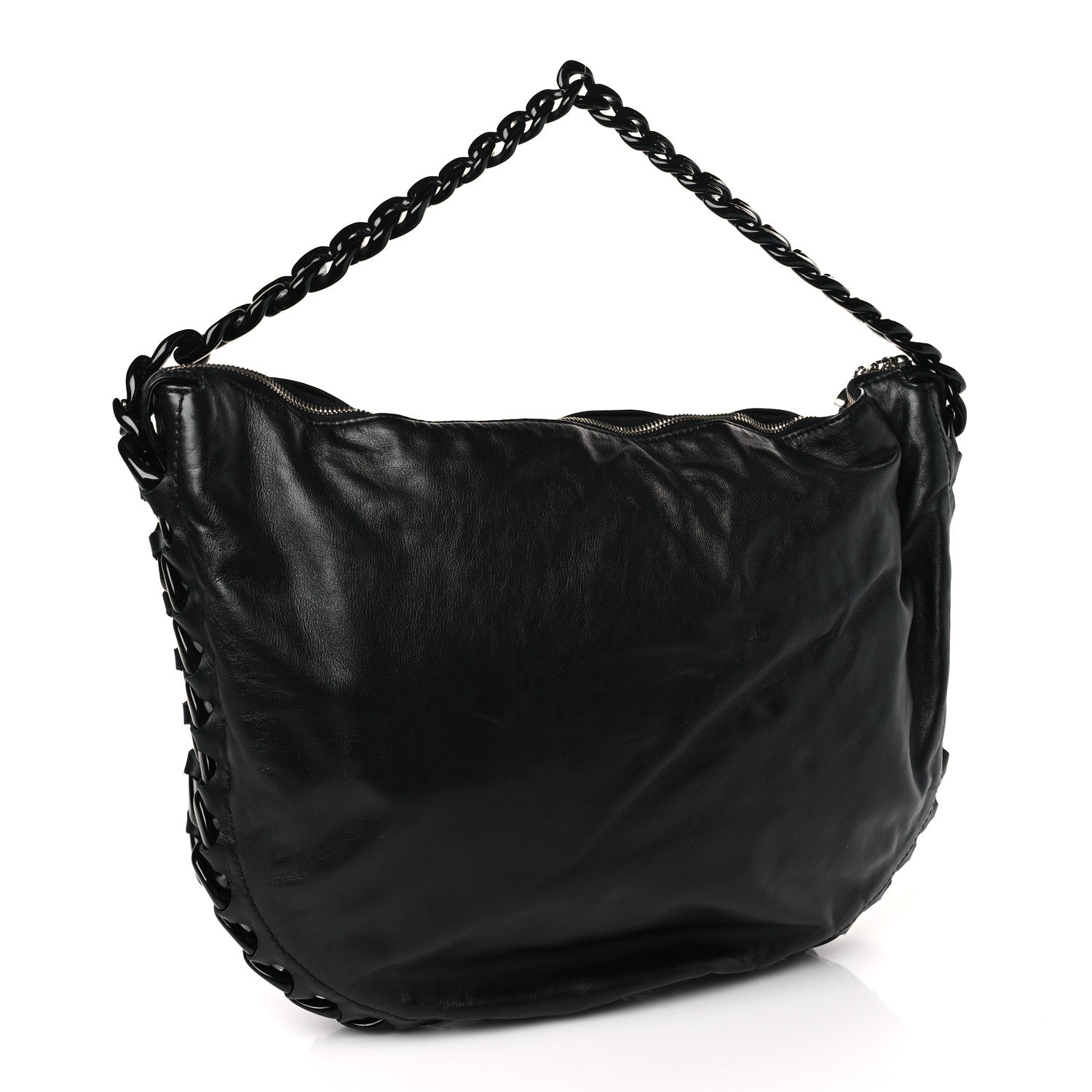 Chanel Calfskin Modern Chain Rhodoid Hobo Black 3 of 10