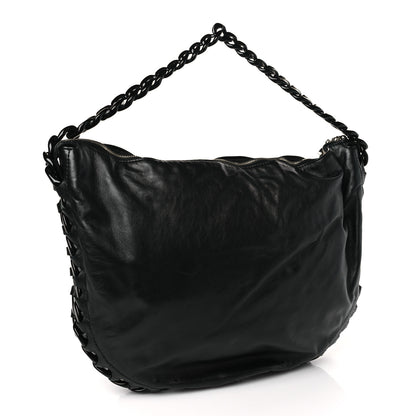 Chanel Calfskin Modern Chain Rhodoid Hobo Black 3 of 10