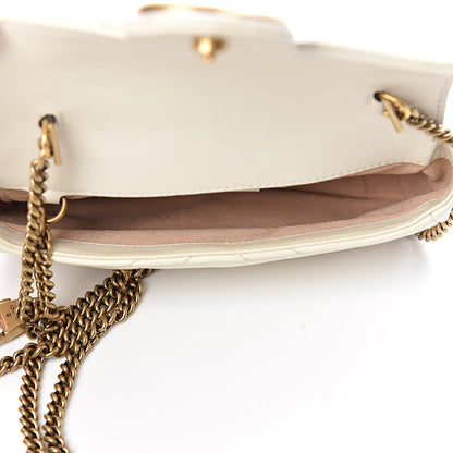 Gucci Calfskin Matelasse Super Mini GG Marmont Shoulder Bag White 5 of 10