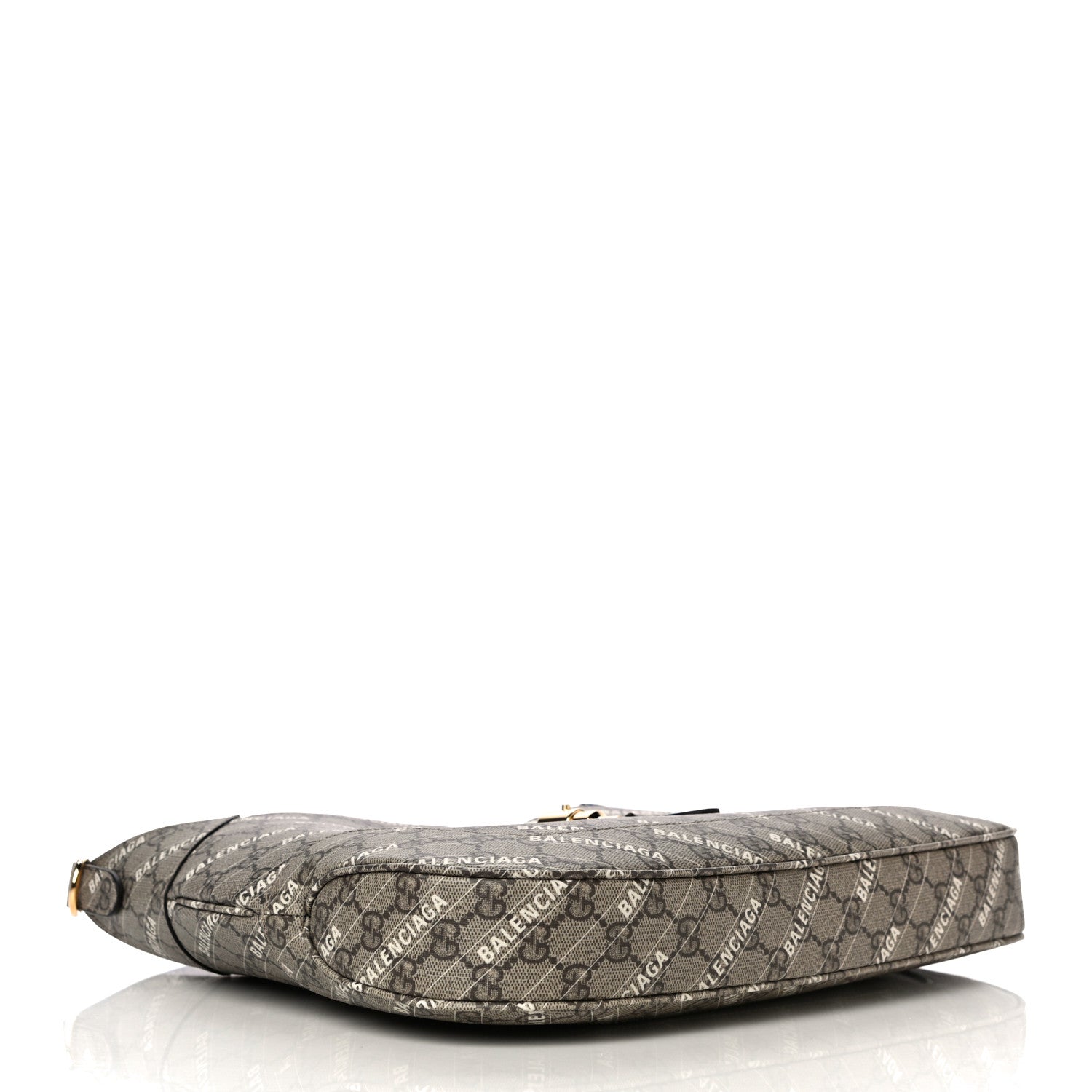Gucci X BALENCIAGA GG Supreme Monogram Logo Print Medium Jackie 1961 Hobo Beige Ebony 4 of 14