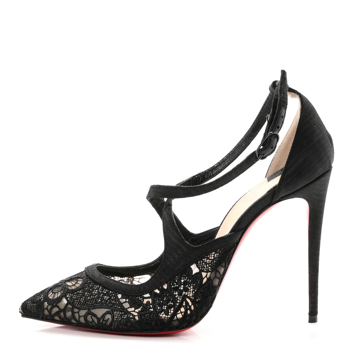 Christian Louboutin Lace Twistissima 100 Pumps 36.5 Black 1 of 9