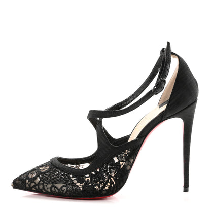 Christian Louboutin Lace Twistissima 100 Pumps 36.5 Black 1 of 9