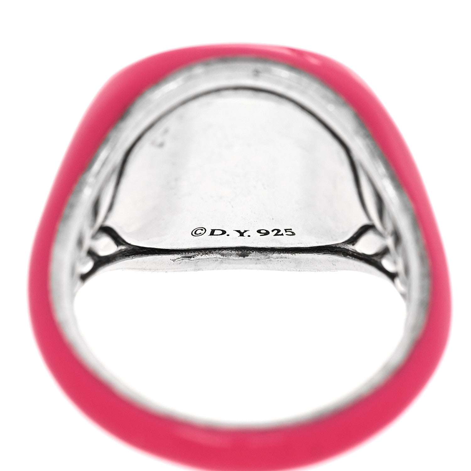 David Yurman Sterling Silver Pinky Ring 44 3 Pink 4 of 4