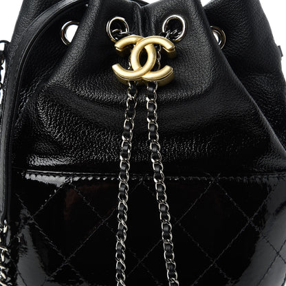 Chanel Patent Goatskin Quilted Small Gabrielle Bucket Black 10 of 11