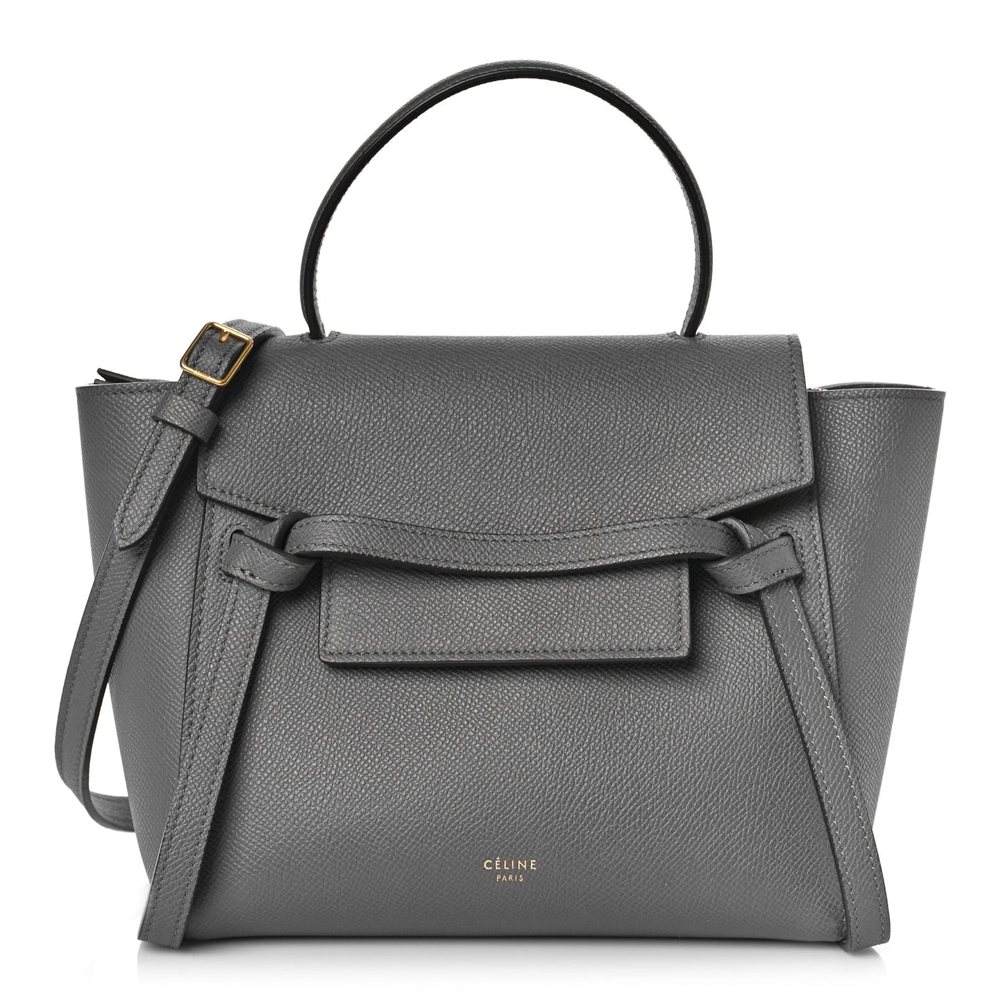 Grained Calfskin Nano Belt Bag Grey