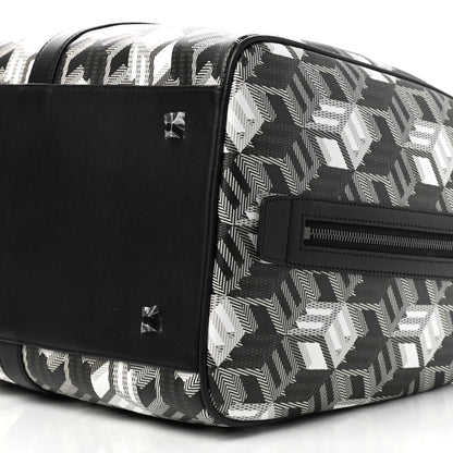 MCM Cubic Monogram Large Traveler Weekender Bag Black White 8 of 8