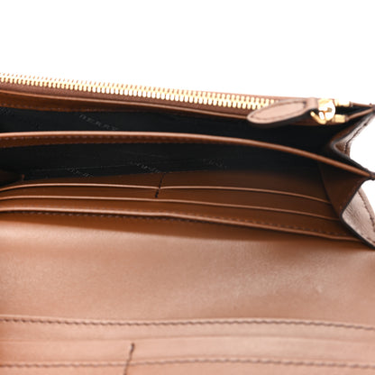 Burberry Horseshoe Calfskin House Check Porter Continental Wallet Tan 5 of 6