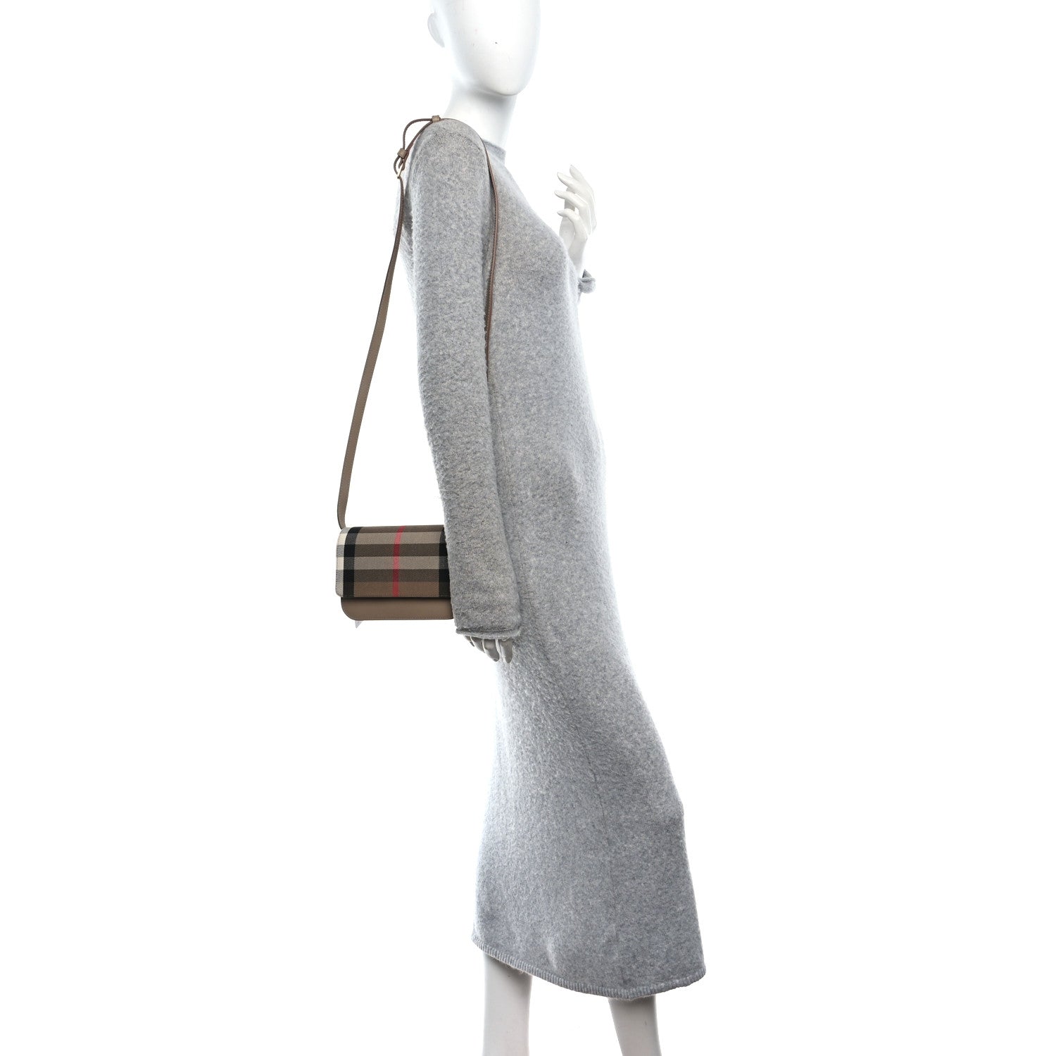Burberry Grained Calfskin House Check Small Madison Shoulder Bag Chestnut Beige 2 of 9